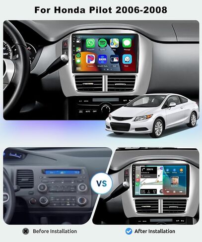 8 CORE 6G+128G Car Radio Stereo for Honda Pilot 2006 2007 2008 with Wireless CarPlay Android Auto, 9 Inch 1280 * 720P IPS Touch Screen 32-Band DSP Android 13 GPS WiFi Bluetooth Backup Camera in Saudi Arabia