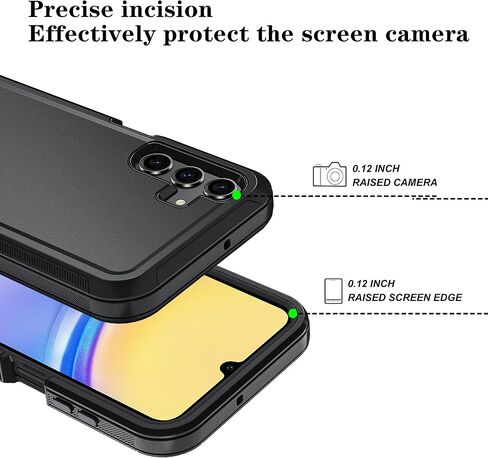 Qinmay Phone Case for Samsung Galaxy A16 5G Case with HD Screen Protector, Heavy Duty Shockproof & Dropproof 3-Layer Cover Phone Case for Galaxy A16,WineRedPink in Kuwait