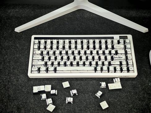 Black & White Sketch Comic Keycaps - Virgin PBT, 5-Sided Dye Sublimation, Cherry Profile, Matte Finish, Sound Optimization, Compatible with 61-108 Keys Layouts in Saudi Arabia