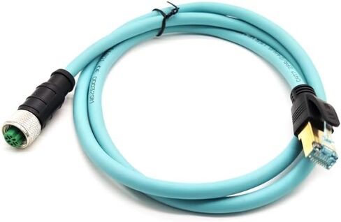 M12 4 Pin D Code Female to RJ45 Industrial Ethernet Cable, M12 to RJ45 Male High Flex Cable Shielded Field Wireable Cable Assembly for Automation Systems Interconnect (3.28ft/1Meter) in Kuwait