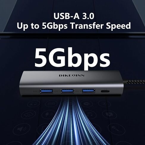USB A to 3 USB-A 3.0 Ports, with USB C Power Port, Ethernet Adapter 10 100 1000 Gigabit Network Converter for MacBook Pro/Air, iMac, Thinkpad, HP, Dell Pro 13 Premium,Surface Book 3 (USB-A) in Saudi Arabia