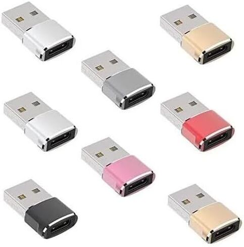 USB Adapter USB A Male to USB C Female Charger Converter, Compatible with Apple iPhone 15 14 13 12 11 Pro/Plus/Max, AirPods, iPad 9 10, Air, iWatch 8 7, Samsung Galaxy S24 S23 S22 S21, car Silver2. in Saudi Arabia