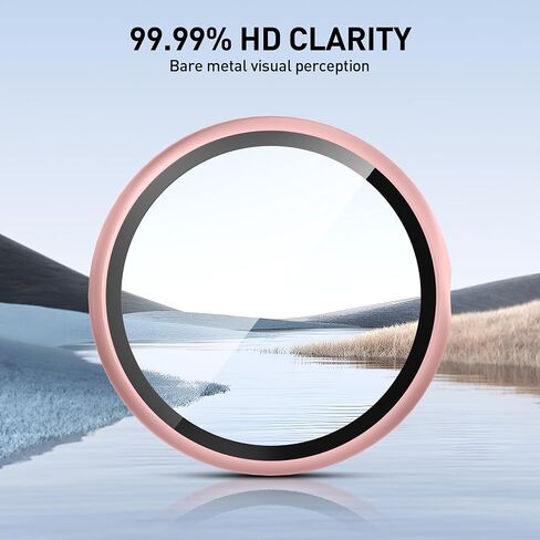Suoman 2-Pack for Google Pixel Watch 3 45mm Case, 2.5D 9H Tempered Glass Screen Protector, All-Round Hard PC Protective Cover Bumper (Black+Black) in Saudi Arabia