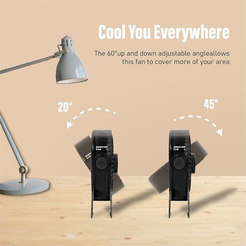 مروحة مكتب USB ، مروحة طاولة محمولة 6 بوصات ، 3 سرعات هادئة تبريد قوي ، مروحة صغيرة صغيرة من أجل طاولة مكتب غرفة نوم المكتب ، هدايا للنساء الرجال ، الميل الأسود ، قابل للتعديل in Kuwait