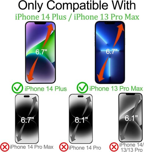 for iPhone 13 Pro Max and for iPhone 14 Plus Privacy Screen Protector Anti Spy Tempered Glass Gradient colorful 25° 2PACK 9H Hardness Anti-Blue Light Easy Installation Frame 6.7 inch Gold in Saudi Arabia
