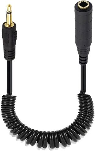 ملفوف 90deg زاوية DC 3.5 مم إلى 6.35 مم كابل الصوت ، الربيع 6.35 مم 1/4 بوصة TS مقبس مونو مونو إلى 3.5 مم 1/8 " in Kuwait