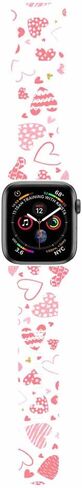 Smart Watch Band Compatible with Apple Watch iWatch 7/6/SE/5/4/3/2/1 (38mm 40mm 41mm), Beautiful Elegant Love Heart Valentine Sport Soft Silicone Rubber Replacement Bands -A(M/L) in Saudi Arabia