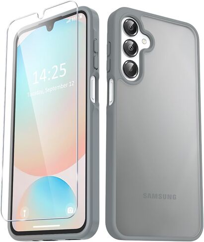 for Samsung Galaxy A16 5G Case, Matte Phone Case with 1 Screen Protector, Frosted Translucent Back, Slim Shockproof Protective Cover, Black in Saudi Arabia