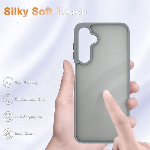 for Samsung Galaxy A16 5G Case, Matte Phone Case with 1 Screen Protector, Frosted Translucent Back, Slim Shockproof Protective Cover, Black in Saudi Arabia