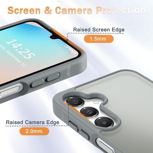 for Samsung Galaxy A16 5G Case, Matte Phone Case with 1 Screen Protector, Frosted Translucent Back, Slim Shockproof Protective Cover, Black in Saudi Arabia