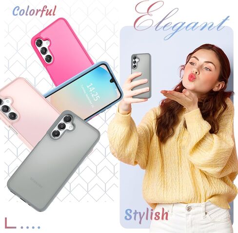 for Samsung Galaxy A16 5G Case, Matte Phone Case with 1 Screen Protector, Frosted Translucent Back, Slim Shockproof Protective Cover, Black in Saudi Arabia