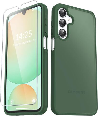 for Samsung Galaxy A16 5G Case, Matte Phone Case with 1 Screen Protector, Frosted Translucent Back, Slim Shockproof Protective Cover, Black in Saudi Arabia