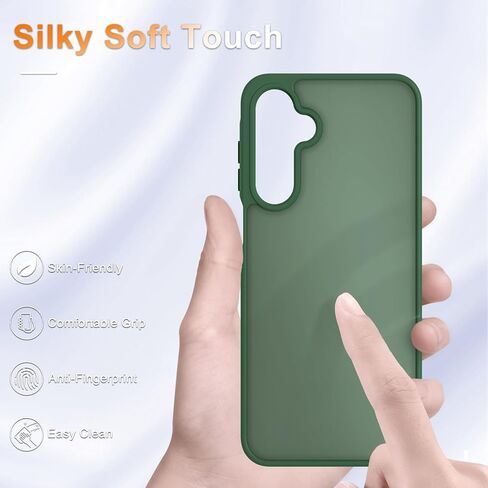 for Samsung Galaxy A16 5G Case, Matte Phone Case with 1 Screen Protector, Frosted Translucent Back, Slim Shockproof Protective Cover, Black in Saudi Arabia