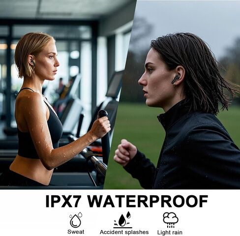 yobola Wireless Earbuds, Bluetooth Ear Buds Deep Bass, Dual LED Display Bluetooth 5.4 Headphones with 4 ENC Noise Cancelling Mic, IPX7 Waterproof 35H Playtime in-Ear Earphones for Phone Sport Workout in Saudi Arabia