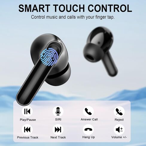 yobola Wireless Earbuds, Bluetooth Ear Buds Deep Bass, Dual LED Display Bluetooth 5.4 Headphones with 4 ENC Noise Cancelling Mic, IPX7 Waterproof 35H Playtime in-Ear Earphones for Phone Sport Workout in Saudi Arabia