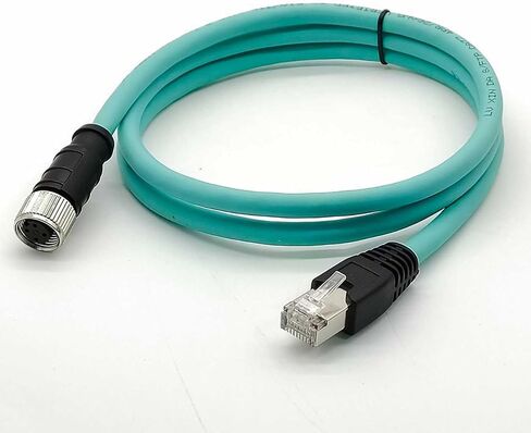 3.28ft M12 4 PIN رمز أنثى إلى RJ45 الذكور الصناعي Ethernet Cable High Flex CAT7 مجموعة كبلات محمية الحقل لتطبيق الأتمتة 1Meter in Kuwait