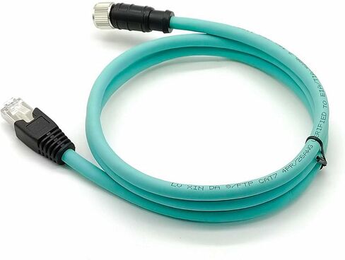 3.28ft M12 4 PIN رمز أنثى إلى RJ45 الذكور الصناعي Ethernet Cable High Flex CAT7 مجموعة كبلات محمية الحقل لتطبيق الأتمتة 1Meter in Kuwait