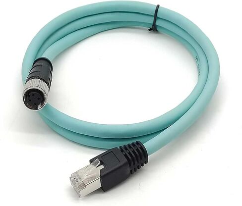 3.28ft M12 4 PIN رمز أنثى إلى RJ45 الذكور الصناعي Ethernet Cable High Flex CAT7 مجموعة كبلات محمية الحقل لتطبيق الأتمتة 1Meter in Kuwait