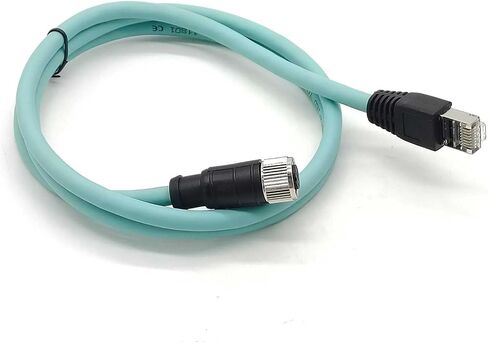3.28ft M12 4 PIN رمز أنثى إلى RJ45 الذكور الصناعي Ethernet Cable High Flex CAT7 مجموعة كبلات محمية الحقل لتطبيق الأتمتة 1Meter in Kuwait