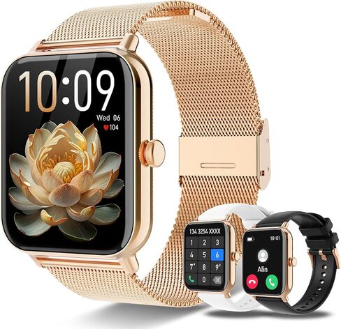 Smart Watches for Women[Answer/Make Calls],1.83" HD Fitness Tracker Watch with Heart Rate/Sleep Monitor, 120+ Sport Modes,IP67 Waterproof Smartwatch for Android Phones iPhone.3 Straps(22mm). in Saudi Arabia