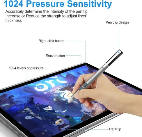 Stylus Pen for HP (2500 Hours Battery Life), Active Pen for HP Specter X360 Envy X360 Pavilion x360 Spectre x2 Envy x2 Microsoft Pen Protocol with 1024 Pressure Sensitivity, Palm Rejection in Saudi Arabia