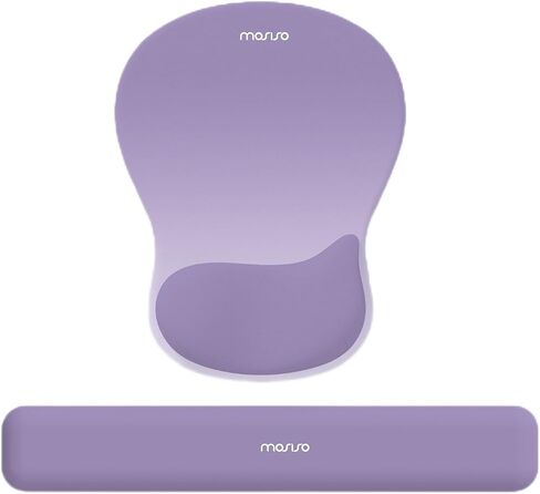 MOSISO Wrist Rest Support for Mouse Pad&Keyboard Set, Ergonomic Mousepad with Concave Curved Memory Foam, Non-Slip Base Pain Relief Comfortable Rectangular Easy Typing Pad for Home/Office, Brown in Kuwait