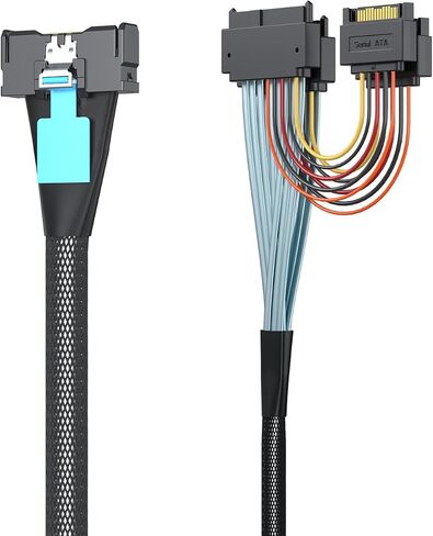 10gtek slimsas to mcio cable ، sff-8654 8i to mcio sff-ta-1016 8i ، mini cool edge io ، reative ، pcie4.0 ، 85-om ، 0.75 ~ 0.8m (2.46 ~ 2.62 ft) in Kuwait