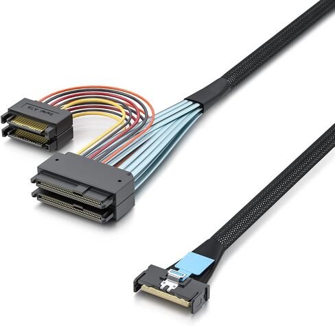10gtek slimsas to mcio cable ، sff-8654 8i to mcio sff-ta-1016 8i ، mini cool edge io ، reative ، pcie4.0 ، 85-om ، 0.75 ~ 0.8m (2.46 ~ 2.62 ft) in Kuwait