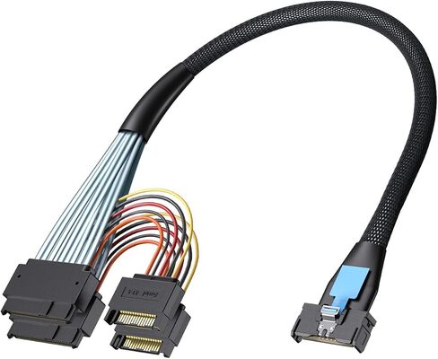 10gtek slimsas to mcio cable ، sff-8654 8i to mcio sff-ta-1016 8i ، mini cool edge io ، reative ، pcie4.0 ، 85-om ، 0.75 ~ 0.8m (2.46 ~ 2.62 ft) in Kuwait