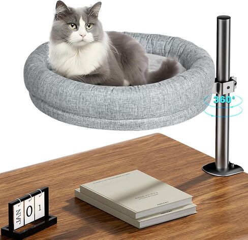 سرير مكتب Cat ، سرير قط للمكتب يدعم ما يصل إلى 50 رطلاً ، جثم مكتب قطة ناعمة مريحة ، مرفق قطة Cat Nest Round Mound in Kuwait