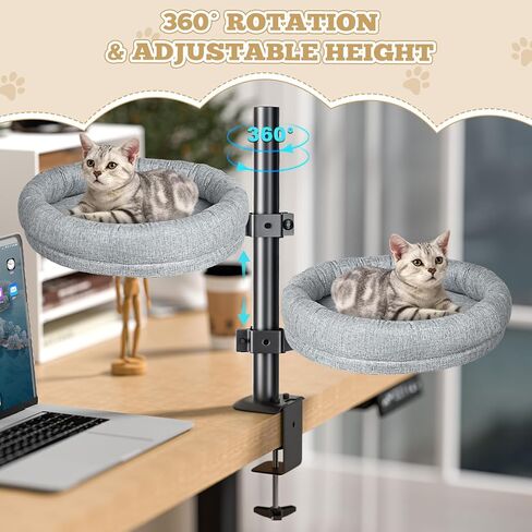 سرير مكتب Cat ، سرير قط للمكتب يدعم ما يصل إلى 50 رطلاً ، جثم مكتب قطة ناعمة مريحة ، مرفق قطة Cat Nest Round Mound in Kuwait