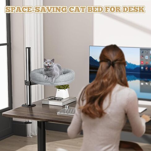 سرير مكتب Cat ، سرير قط للمكتب يدعم ما يصل إلى 50 رطلاً ، جثم مكتب قطة ناعمة مريحة ، مرفق قطة Cat Nest Round Mound in Kuwait