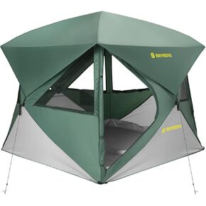 Camping Tent,Instant Cabin Tent, Setup in 60 Seconds, 4 Person Pop up Tents for Camping, Hub Tents, Rainfly, Windproof, UV Resistant, Large Camping Tent Sun Shelter with Removable Floor