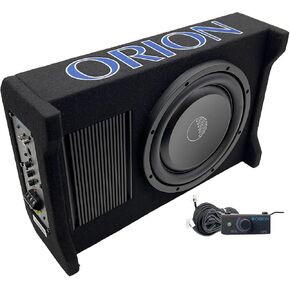 ORION Cobalt CPE120 12" 2000W Max Active Down-Firing Subwoofer Thin Enclosure with Built-in Amplifier – Slim Loaded Sub for Tight Spaces in Cars and Trucks, Air-Tight Sealed Shallow Mount Enclosure