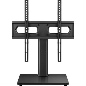 Universal TV Stand for 27-75 inch TVs Swivel +/-35° Height Adjustable Table Top TV Base Max VESA 400x400mm,Holds up to 77 lbs Black