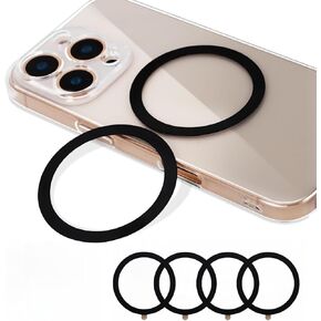 6Black for MagSafe Ring Sticker,Universal Metal Ring Compatible with MagSafe Accessories,for iPhone/Samsung/Google Phone Case,Work with Magnetic Wireless Charger/Wallet/Car Mount/Ring Holder