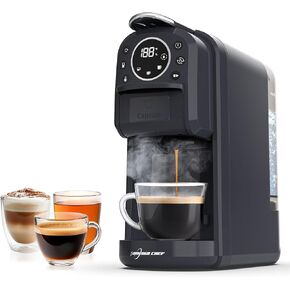 Multi-Capsule Espresso Machine, Brews Coffee or Hot Water, 20Bar Pressure, Compatible with Nespresso, Dolce Gusto, ESE Pods & Ground Coffee, Smart & Compact Design for Any Space,CM-C05A