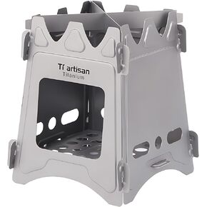 Titanium Wood Burning Stove, Camping Stove, Foldable Titanium Portable Backpacking Stove for Outdoor Camping Picnic BBQ
