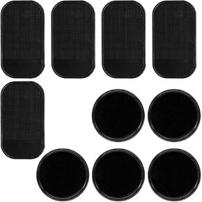 10PCS Car Dashboard Non-Slip Mats, Removable Sticky Silicone Gel Pad, Multi-Functional Auto Magic Gel Holder Stick to Cell Phone, Glass, Mirrors, Keys, Radar Detector