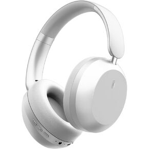 Y05 Bluetooth Headphones Wireless Over Ear Active Noise Cancelling with Microphone 48 Hours Playtime, High Sound Quality Foldable Soft Earpads Earphones for Travel - Silver