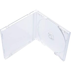 Maxtek 10.4 mm Standard Single Clear CD Jewel Case with Assembled Clear Tray, 50 Pack