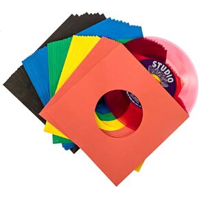 Vinyl Record Sleeves 45rpm - 7 inch Premium Acid Free Protection Multicolor Paper Covers for 7" Singles Records - 50 Pack