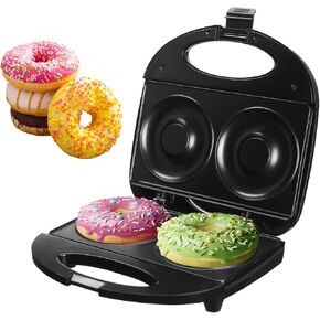 صانع الدونات ， آلة الدونات المصغرة machance Mini Donut Maker Macher Macher ، 2 الكعك الكبير 4 بوصات ، غير مصقمين ، مضاد للدراسة ، سهلة الاستخدام ونظيفة ، مثالية لصنع الكعك مع العائلة.