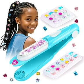 kidzkube Hair Gem Stamper Kit, Quick Gems Hair Jeweler, Bling Hair Jewels for Girls Toys, Hair Styling Tool with Reusable Shining Diamonds, Birthday Gifts Toys for Girls Ages 3 4 5 6 8-12