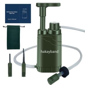 【Outdoor Water Filter Multipurpose】- Portable Hiking Water Filtration System - Water Purifier for Hiking, Travel, and Emergency - Hand Pump Water Filter