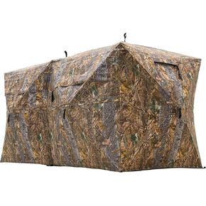 RPNB Hunting Blind, One-Way See Through Hunting Ground Blind, Noise-Free Durable Pop-Up Ground Blinds with Carrying Bag, Portable Camouflage Hunting Tent for Deer & Turkey Hunting