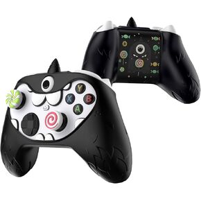 PlayVital MonoEye Monster Cute Silicone Cover for Xbox Series X/S Controller, Kawaii Anti-Slip Controller Skin Grip Protector for Xbox Core Wireless Controller with Thumb Grip Caps & Stickers - White