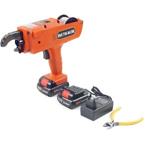 8-34mm Rebar Tying Machine Rebar Tying Tool, Automatic Rebar Tie Wire Twister Rebar Tie Tool w/Pliers + 2 x Batteries, Rebar Tier Tying Machine for Steel Bar Rod Tying Binding, Blue
