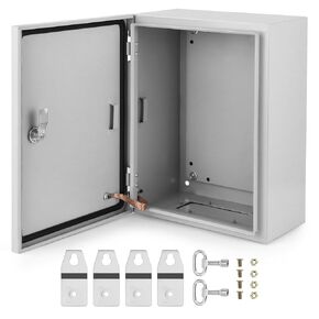 Outdoor Electrical Box, 24 * 16 * 10" NEMA 4X Steel Electrical Box, IP66 Waterproof & Dustproof, Outdoor/Indoor Electrical Junction Box, with Mounting Plate and Wall Bracket