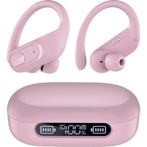 occiam Wireless Earbuds Bluetooth Headphones Ear Buds 96Hrs Playback Sport Over-Ear Waterproof Wireless Headphones Earphones with Earhooks ENC Mics Clear Call for Sport Running Workout Black